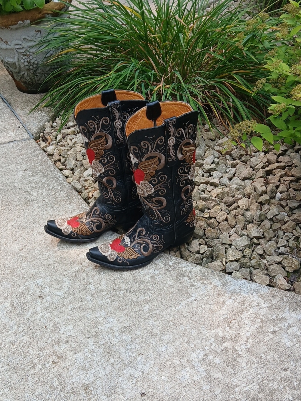 Old GRINGO GRACE BLACK EMBROIDERED BOOT SZ 9.5B - Picture 10 of 12
